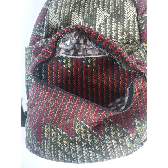 Ankara‎ Print Kente Style Backpack Book Rucksack Handmade Bag Nice Some Wear - Picture 5 of 11